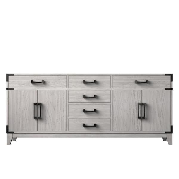 Fossa 72 in. Bath Vanity Cabinet without Top in White Oak Assembled
