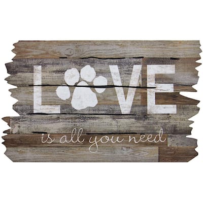 Love is All You Need Paw Print 18 in. x 30 in. Door Mat