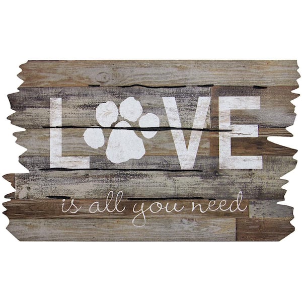 Apache Mills Love is All You Need Paw Print 18 in. x 30 in. Door Mat