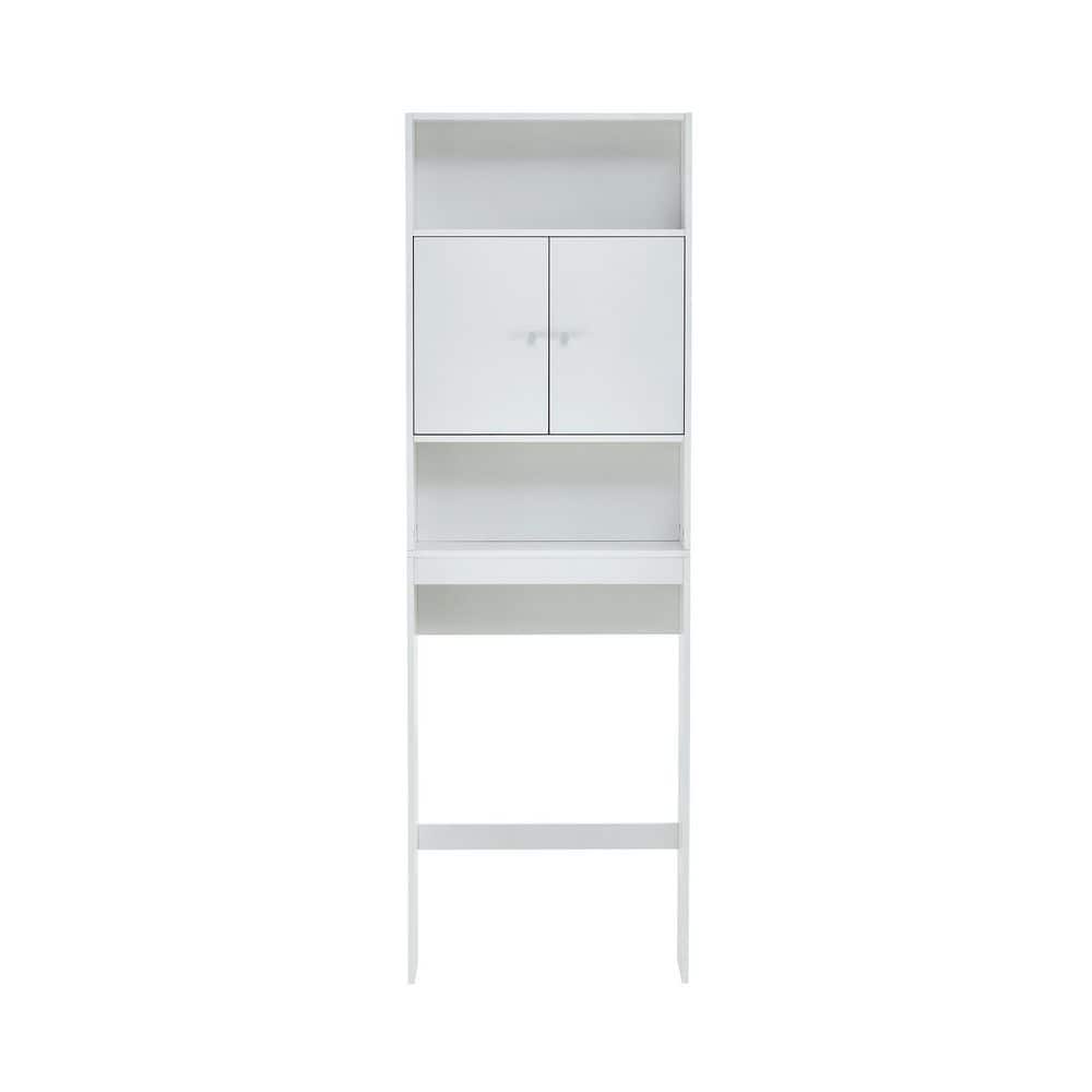 25 in. W x 77 in. H x 7.9 in. D White Bathroom Over-the-Toilet Storage ...