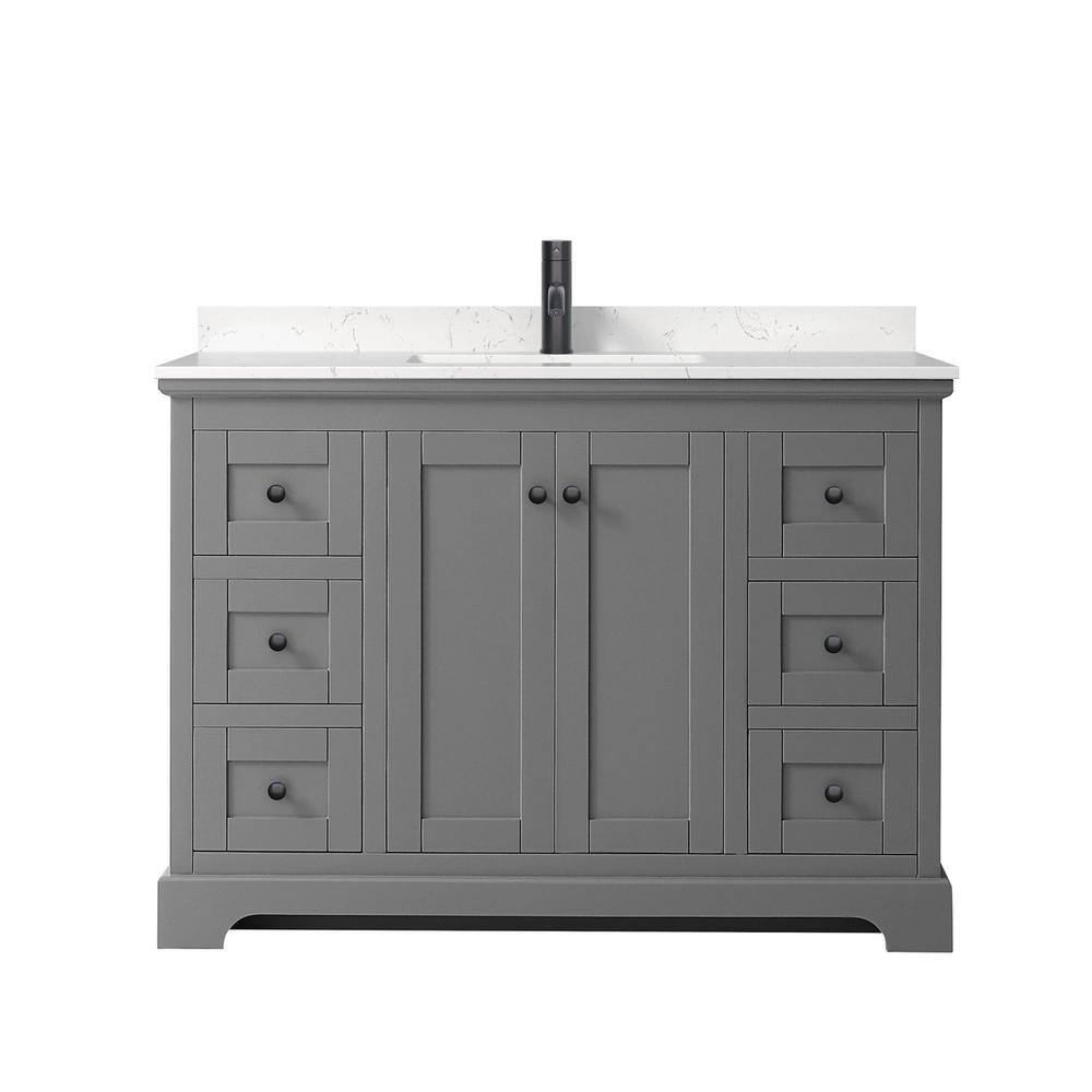 Avery 48" Dark Gray Freestanding Vanity with Marble Top
