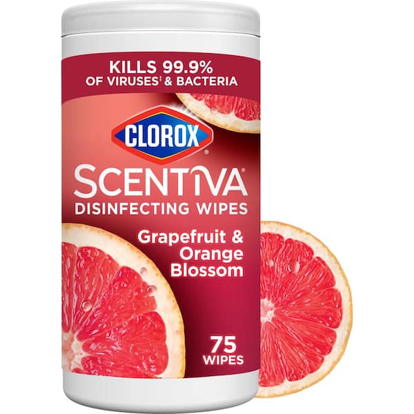 Clorox Scentiva 75-Count Tahitian Grapefruit Splash Bleach Free Disinfecting Cleaning Wipes