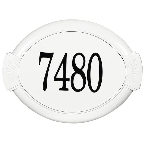 Unbranded Classic Cast Aluminum Oval Address Plaque, White