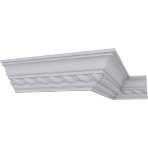 SAMPLE - 1-7/8 in. x 12 in. x 1-7/8 in. Polyurethane Classic Roped Crown Moulding