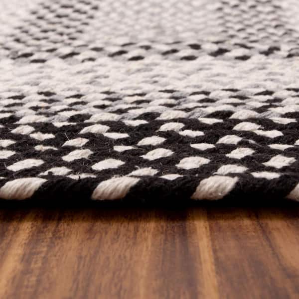Super Area Rugs Braided Farmhouse Black 5 ft. x 7 ft. Oval Cotton Area Rug  SAR-RST01A-BLACK-5X7 - The Home Depot