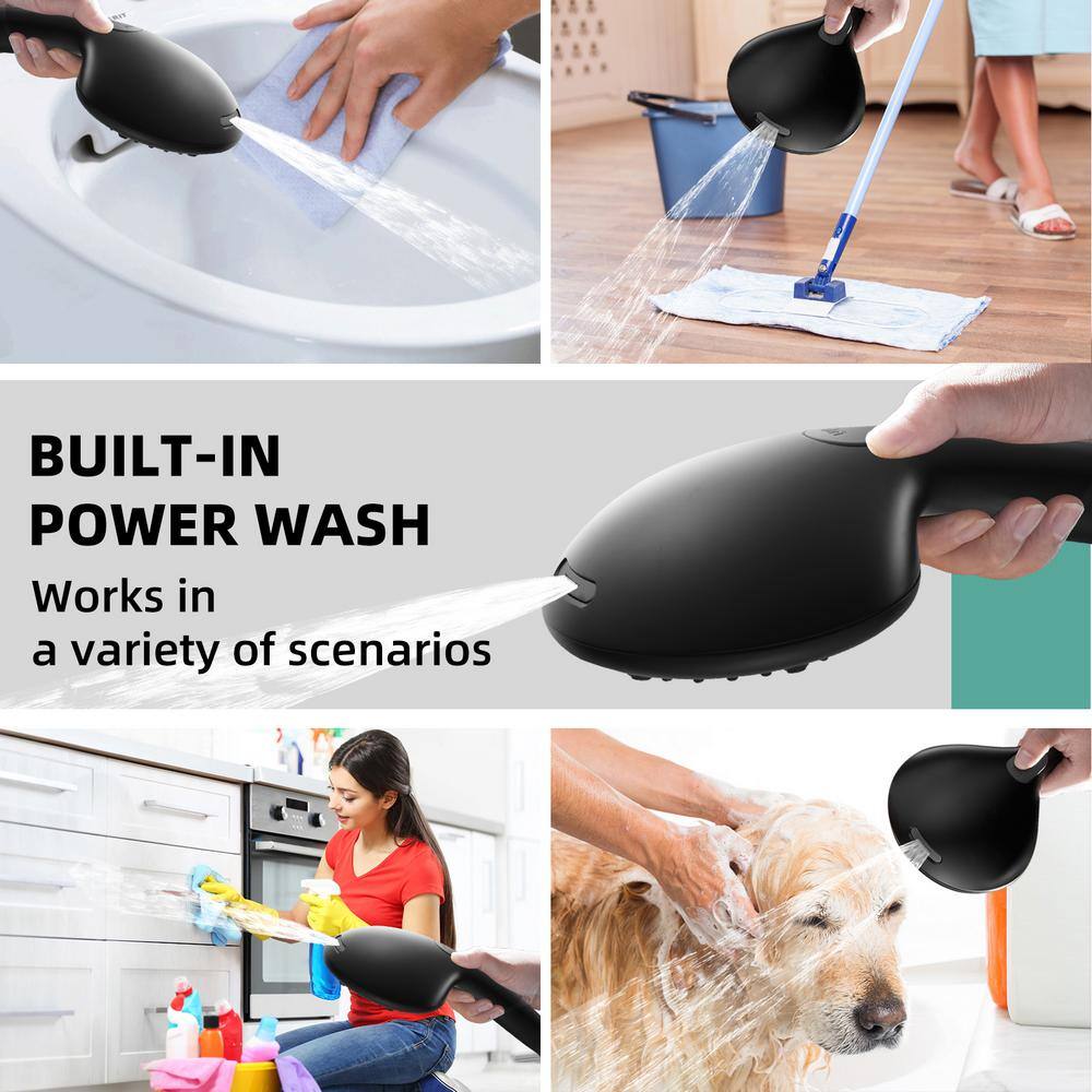 Matte Black 9-Spray Handheld Wall Mounted Shower Head