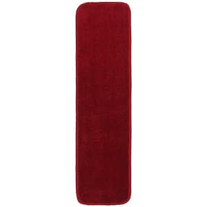 Comfy Collection Red 8 ½ inch x 30 inch Indoor Carpet Stair Treads Slip Resistant Backing 1 Piece