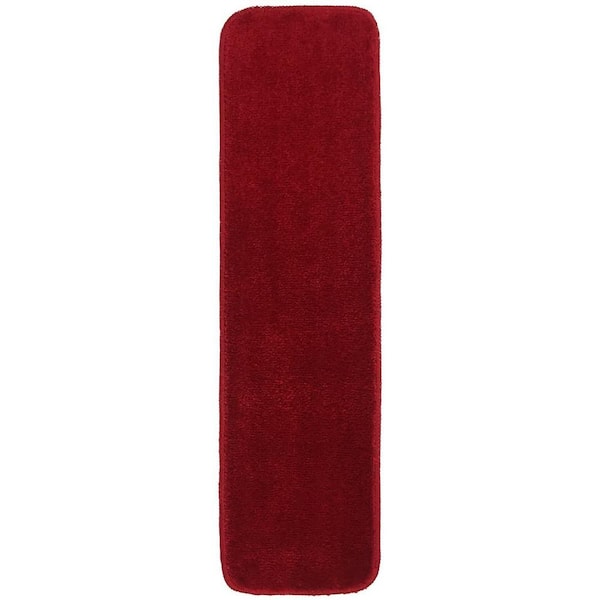 RugStylesOnline Comfortable Collection Red 7 inch x 24 inch Indoor Carpet Stair Treads Slip Resistant Backing (Set of 7)