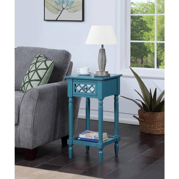 convenience concepts french country end table with drawer and shelf