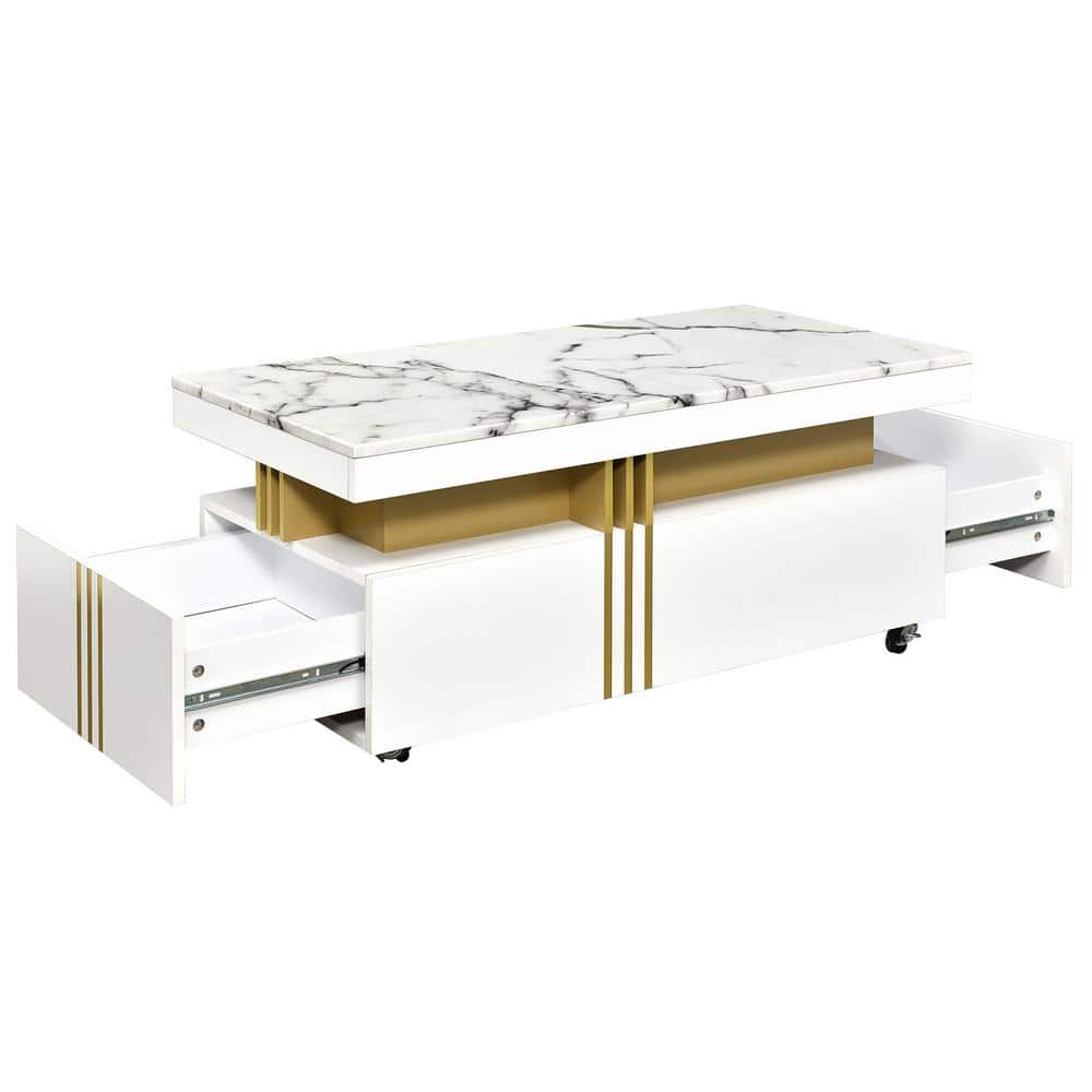 39.3 in. W x 19.6 in. D x 17.5 in. H White Wood Linen Cabinet with Cocktail