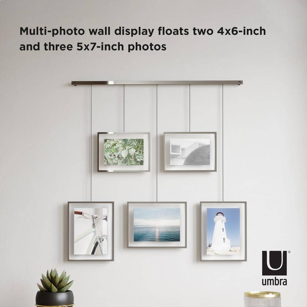 Chrome Floating Wall-Mounted 4x6 Picture Frame Set
