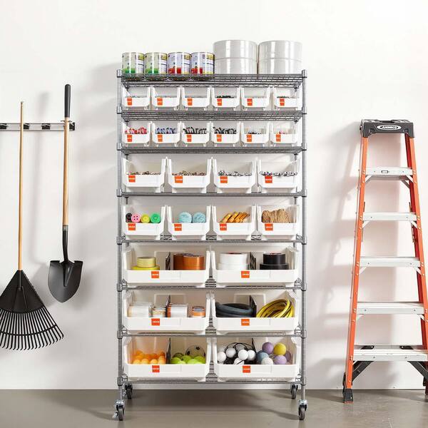 VEVOR 8-Tier Rolling Bin Storage Rack, 26 Bins, Bin Rack Storage
