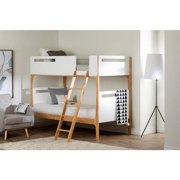 Exotic Light Wood Twin Bed, Modern Bunk Beds