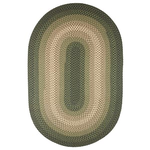 Pioneer Green Multi 8 ft. x 11 ft. Oval Indoor/Outdoor Braided Area Rug