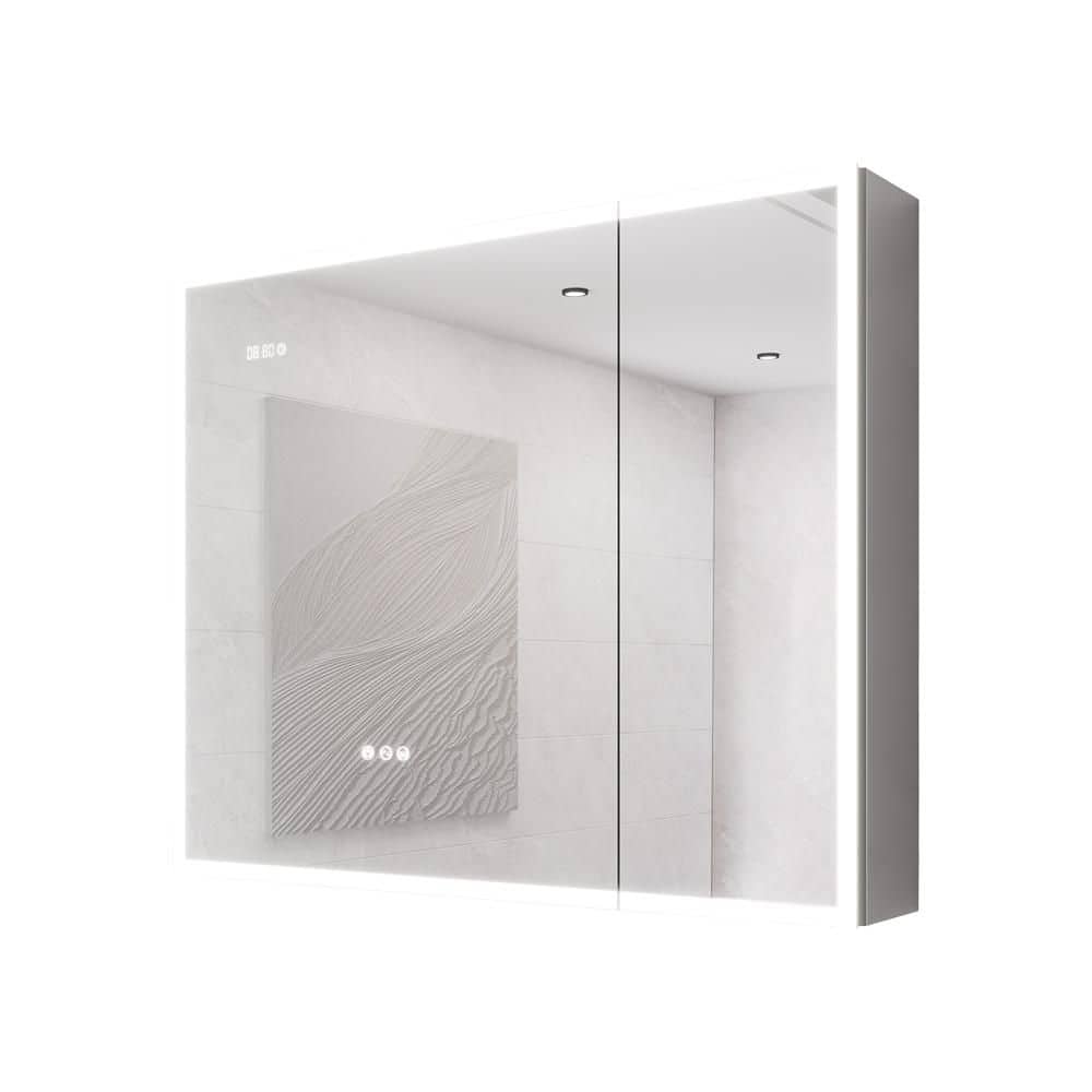 36 in. W x 30 in. H Rectangular LED Silver Surface Mount Medicine Cabinet with Mirror, Anti-Fog price history on PriceWatchPro