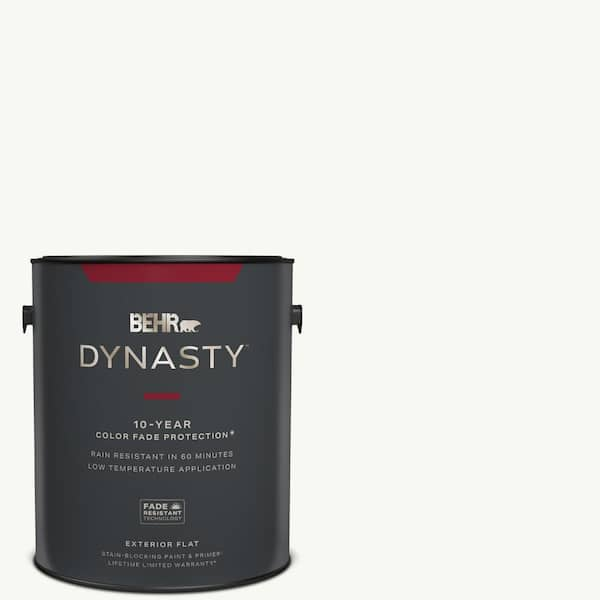 BEHR DYNASTY 1 gal. Ultra Pure White Flat Exterior Stain-Blocking Paint &  Primer 465001 - The Home Depot