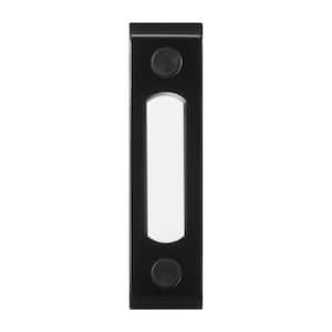 Black Metal Wired Lighted Push Doorbell Button