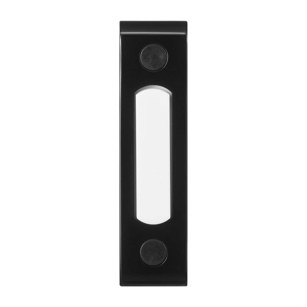 Black Metal and Plastic Lighted Wired Doorbell Button