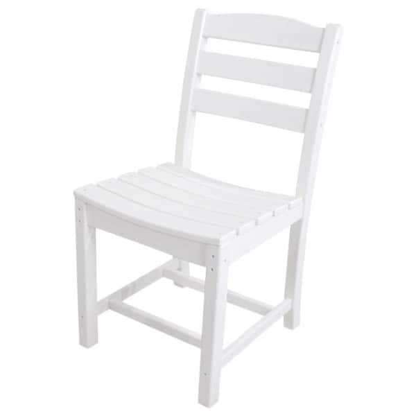 POLYWOOD La Casa Cafe White All-Weather Plastic Outdoor Dining Side Chair