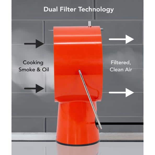 airhood Orange Portable Kitchen Air Cleaner w/ Activated