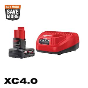 M12 12-Volt Lithium-Ion XC Battery Pack 4.0 Ah and Charger Starter Kit