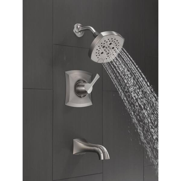 Pierce Single-Handle 5-Spray Tub and Shower Faucet in Spot Shield Brushed Nickel (Valve Included)