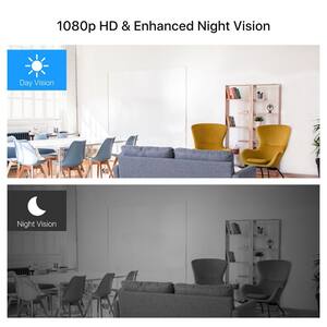 Wireless 1080p HD Smart Home Security Camera, Night Vision, 2-Way Audio, PIR Motion Detection