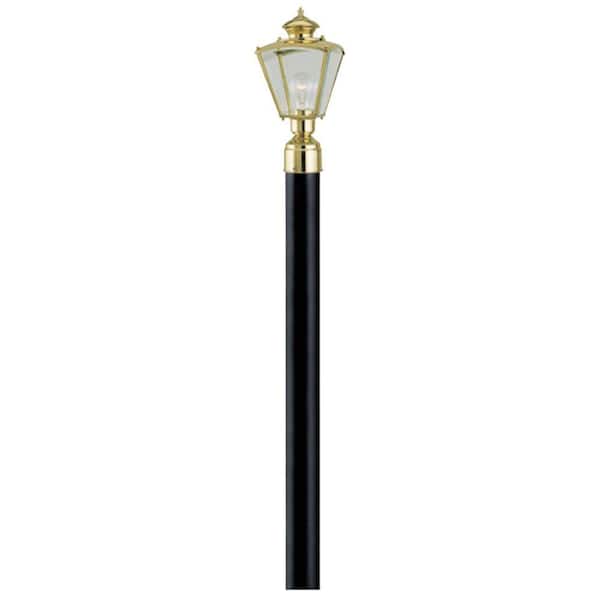 Westinghouse 1-LightPolished Brass on Solid Brass Steel Post-Top Exterior Lantern with Clear Beveled Glass Panels
