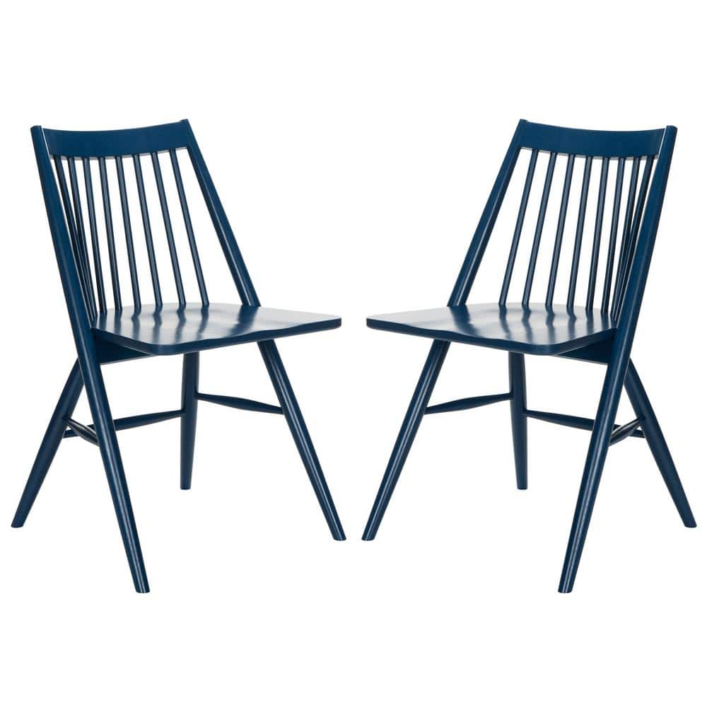 Navy High Back Wood Windsor Side Chair