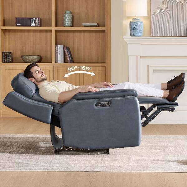 Spruce & Spring Jory Navy Modern Leather Dual Motors Power