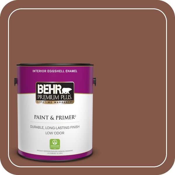 BEHR PREMIUM PLUS 1 gal. #QE-15 Iron Oxide Eggshell Enamel Low Odor Interior Paint & Primer