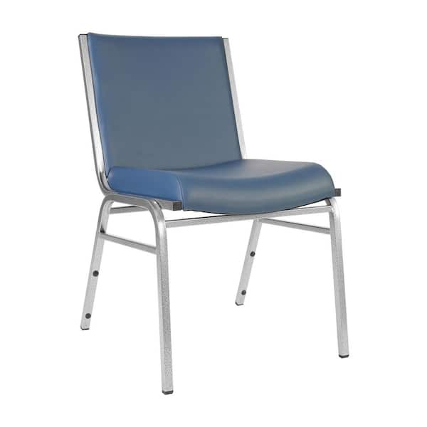 Hercules Heavy Duty Navy Vinyl Fabric Stacking Side Chair