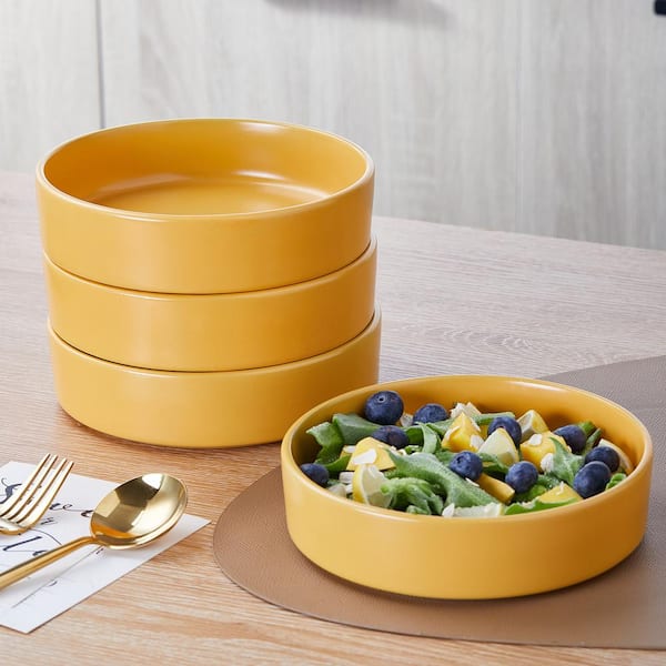 クラシカルレインボーハッピーバード Stone Lain Cleo 16-Piece Round Dinnerware Set, Yellow  Modern Dishes