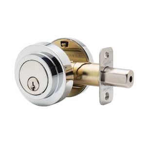 Comtemporary Round Single Cylinder Polished Stainless Deadbolt