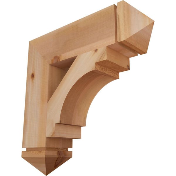 Ekena Millwork 5.5 in. x 24 in. x 24 in. Western Red Cedar Merced Arts and Crafts Smooth Bracket