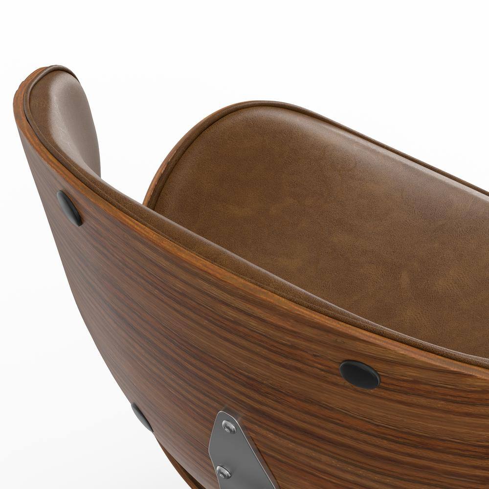 Marana Deep Tan Faux Leather and Wood Dining Chair