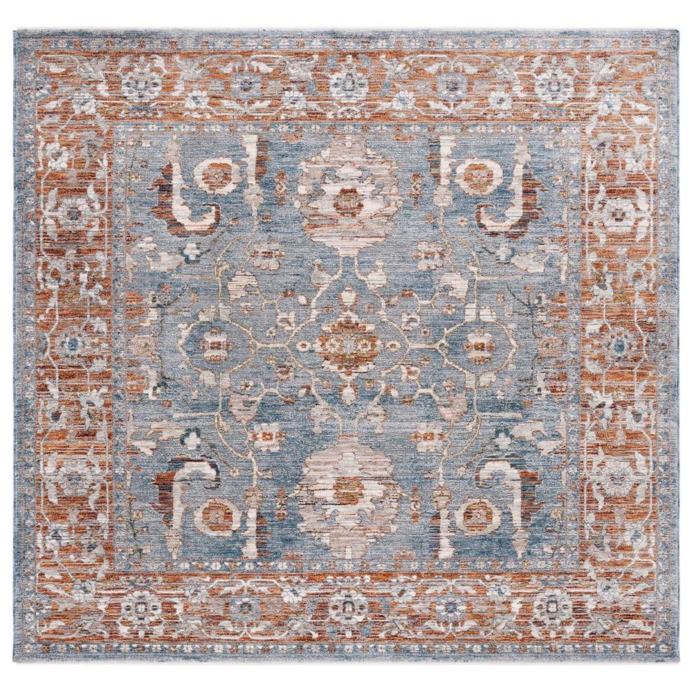 Heirloom 6 ft. x 6 ft. Gray/Blue Rust Distressed Ornate Square Area Rug price history on PriceWatchPro