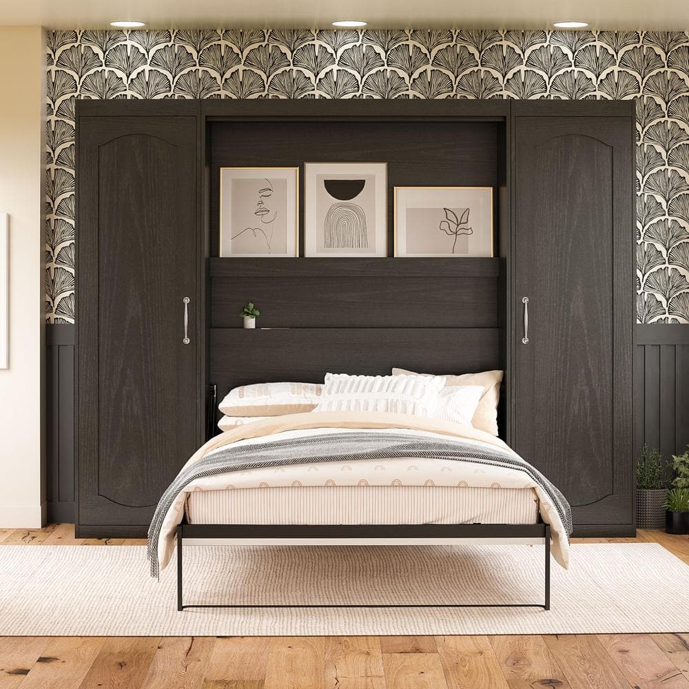 Her Majesty Nightfall Oak, Wood, 23.62in Armoire with Shelves