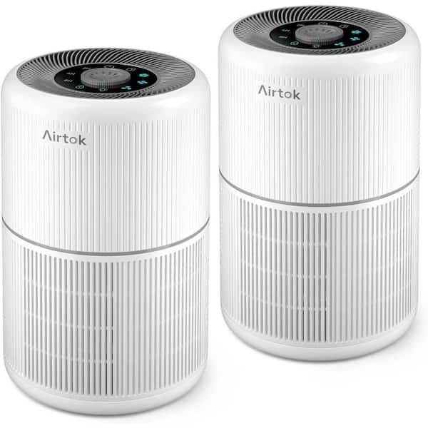 Unbranded 376 sq. ft. HEPA Filter Air Purifier for Home Bedroom with 12 Fragrance Sponge, 4 Stage Filtration in White - (2-Pack)