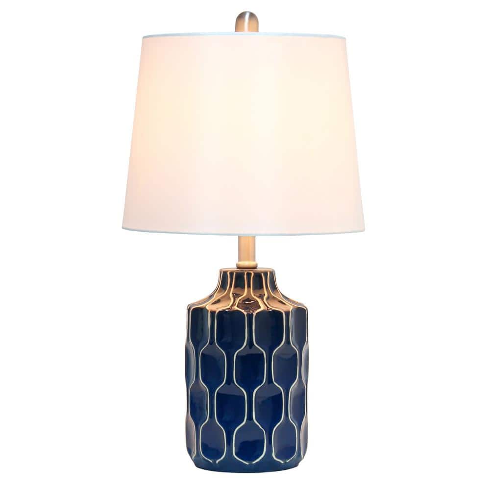 Sophisticated Blue and White Handpainted Resin Table Lamp