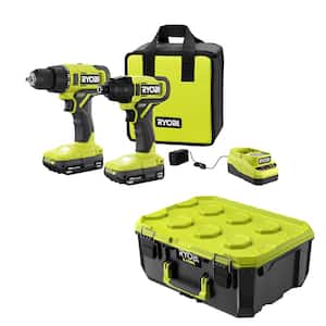 ONE+ 18V Cordless 2-Tool Combo Kit w/ Drill/Driver, Impact Driver, (2) 1.5 Ah Batteries, Charger & LINK Medium Tool Box