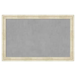 Amanti Art Alexandria White Wash Framed Magnetic Board – Large Wall Organizer (33” X 25”)