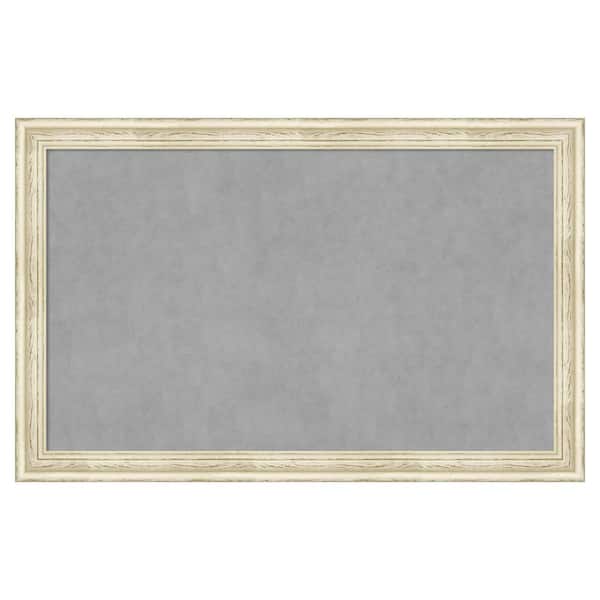 Amanti Art Country White Wash 44 in. x 28 in. Framed Magnetic Board