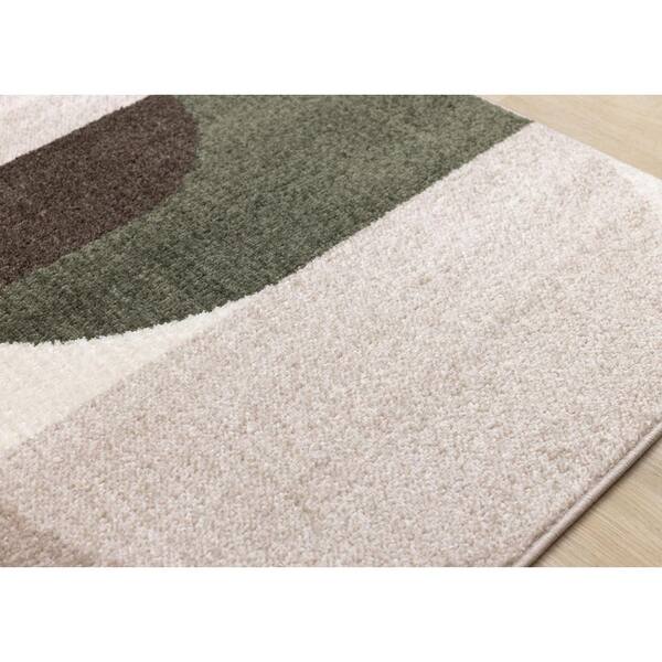 Eluna Collections 5 ft. x 8 ft. Beige Geometric, Tonal/Solid Indoor Area Rug