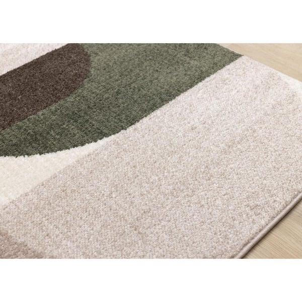 Eluna Collections 8 ft. x 11 ft. Beige Geometric, Tonal/Solid Indoor Area Rug