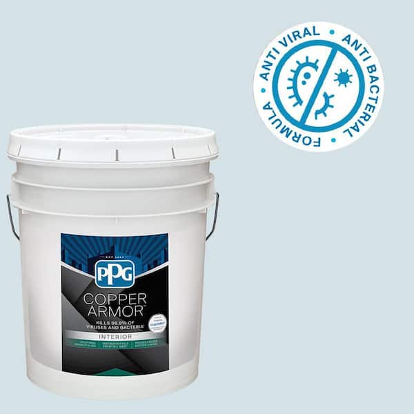 COPPER ARMOR 5 gal. PPG1154-2 Aloof Semi-Gloss Antiviral and Antibacterial Interior Paint with Primer