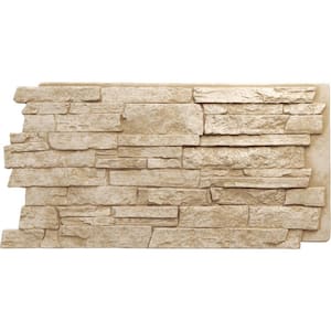 49 in. x 25-1/2 in. Acadia Ledge Stacked Stone, StoneWall Faux Stone Siding Panel