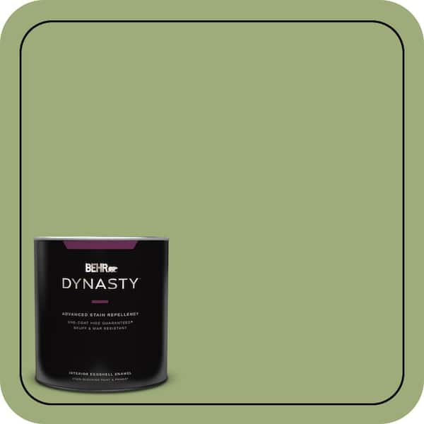 BEHR DYNASTY 1 qt. #BIC-12 Siamese Green Eggshell Enamel Interior Stain-Blocking Paint and Primer