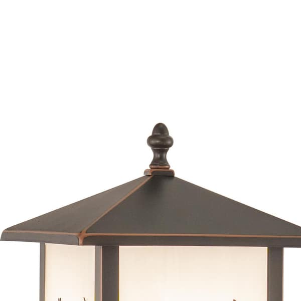 Bryce 1-Light Bronze Steel Hardwired Outdoor Weather Resistant Rustic Deer Tree Post Light with No Bulbs Included