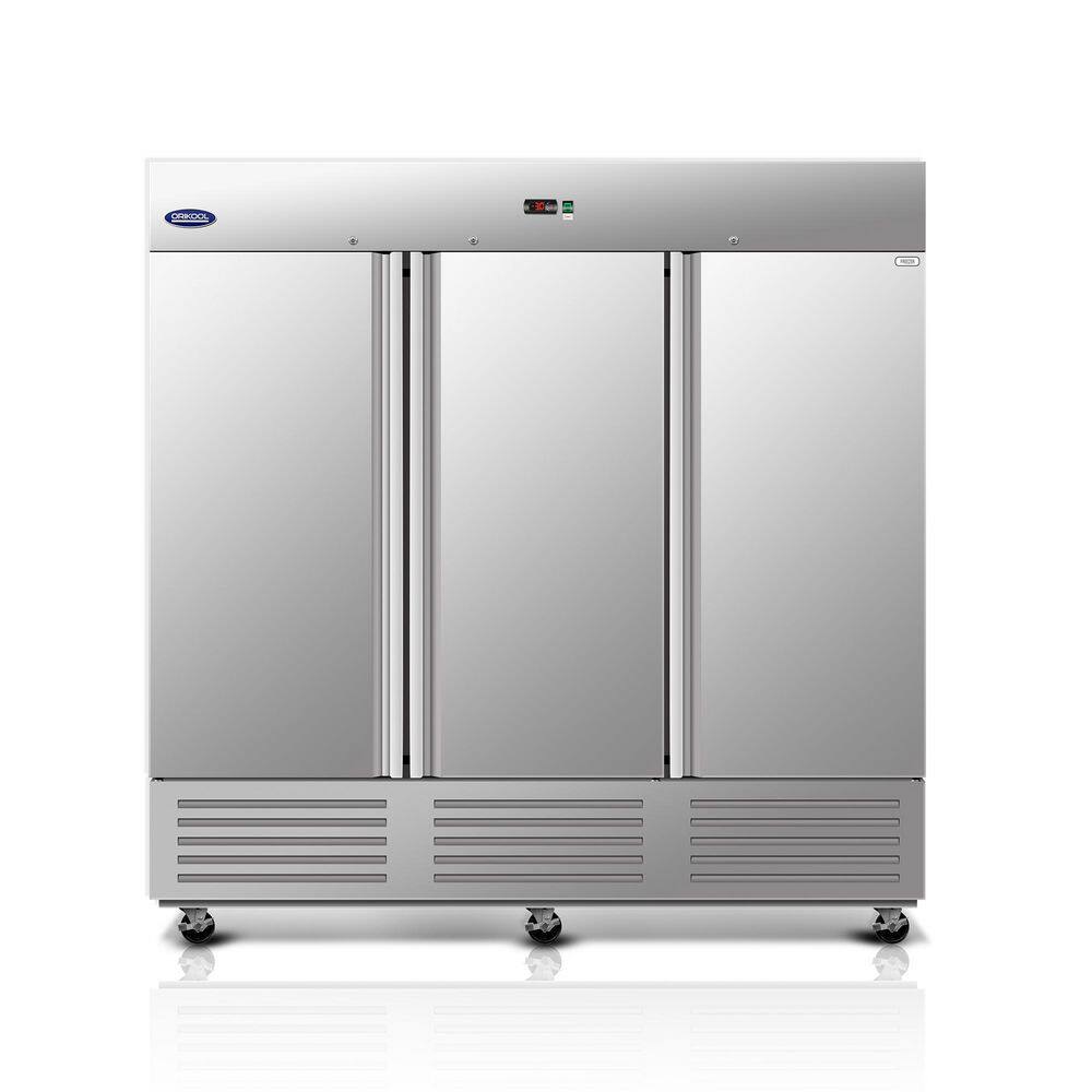 81 in. 72 cu.ft. Reach-In Auto / Cycle Defrost Upright Freezer in Stainless Steel Silver with 3 Solid Door, ETL Approved price history on PriceWatchPro